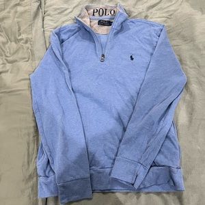 Men’s Blue Quarter zip Polo Sweater